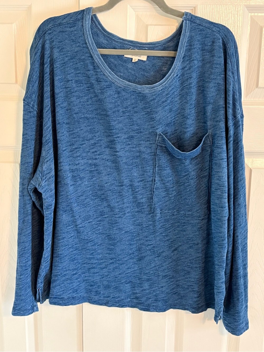 Madewell Heathered Indigo Dolman Sleeve Pocket Tee | 100% Cotton | Size XL - Picture 5 of 8
